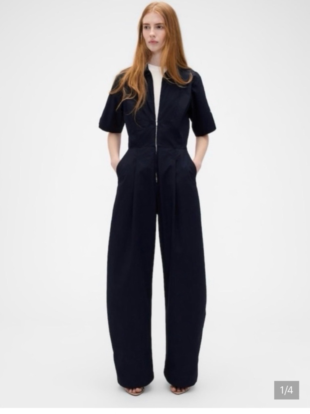NWT GAPx Victoria Beckham Short-Sleeve Wide-Leg Jumpsuit